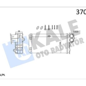 KALORİFER RADYATÖRÜ C3 02 P206 99 P307 00 XSARA 00 12 245X137X35 MEKANİK 6448.Q2-6448.L0