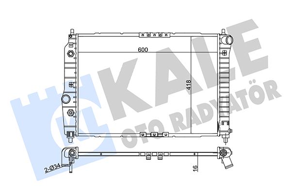 SU RADYATÖRÜ CHEVROLET AVEO-KALOS 1.4 OTOMATİK AL/PL/BRZ 600x418x16 96536524-96816482-96536526