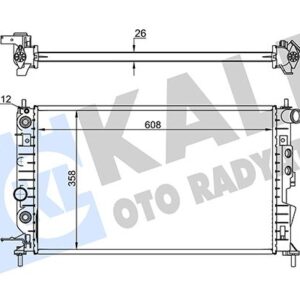 SU RADYATÖRÜ OPEL VECTRA B 1.6I 2.0I 1.6 1.8 2.0 2.2 16V 95-02 AT AC BRAZING 609x368x26
