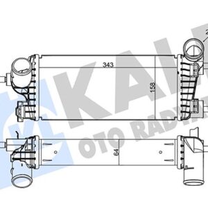 TURBO RADYATÖRÜ FORD FOCUS-CMAX-CONNECT 11  1.0 ECOBOOST 1.0ECOBOOST BRAZING 343x158x64 CV619L440VD