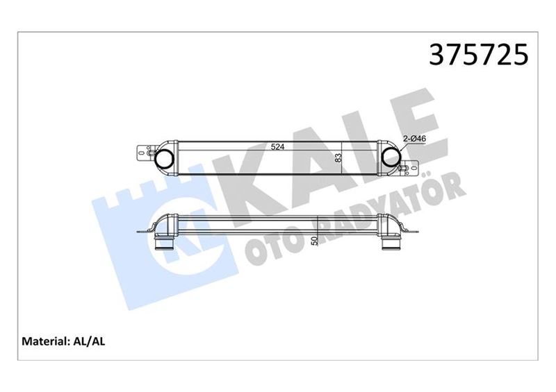 INTERCOOLER OPEL MERIVA A 1.3-1.7CDTI MT 03 10 BRAZING AL-AL 524X83X50 TURBO RADYATÖRÜ 1300411-13148294