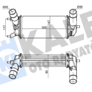 TURBO RADYATÖRÜ FORD FİESTA-ECOSPORT 18  1.0 ECOBOOST FIESTA VII 17   1.0 ECOBOOST AT BRAZING 300X147X80