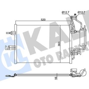 KLİMA RADYATÖRÜ OPEL MERIVA A MPV 1.6 1.4 16V 1.7 DTI 1.8 03-10 KURUTUCU İLE BRAZING AL-AL 520x363x16 1850086-13128931-52496880