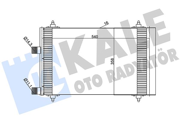 KLİMA RADYATÖRÜ KONDENSER PEUGEOT P307-P307 SW CITROEN C4-C5 2.0 HDI AL/AL 540x358x16