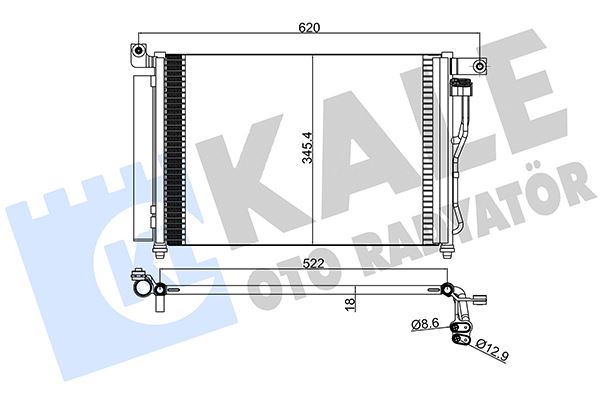 KLİMA KONDENSERİ ACCENT-ACCENT III ERA 06 AL/AL 580x350x18 976061E300-976061E000