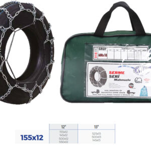 PATİNAJ ZİNCİRİ BİNEK VE HAFİF TİC.ARAÇ SERME 12-13 JANT 155x12 ZİNCİR EBATLARI İÇİN RESİME BAKINIZ