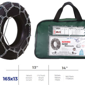 PATİNAJ ZİNCİRİ BİNEK VE HAFİF TİC.ARAÇ SERME 13-14 JANT 590x13 ZİNCİR EBATLARI İÇİN RESİME BAKINIZ