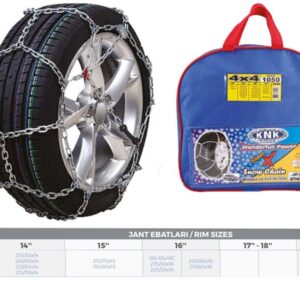 PATİNAJ ZİNCİRİ 4x4 JEEP - MİNİBÜS VE HAFİF TİC.ARAÇ 14-15-16 ZİNCİR EBATLARI İÇİN RESİME BAKINIZ