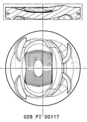 028PI00117002 PISTON SEGMAN 76.51MM 050 GOLF 5-6-JETTA 3-4-PASSAT-1.4TSI-FSI BLG BMY CAVA CTHA 05 03C107065AQ