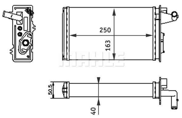 KALORİFER RADYATÖRÜ FIAT TEMPRA 95 01 TİPO 95 01 ALFA ROMEO 145 95 01 146 94 01 155 92 97 250x163x40 MUSLUKLU