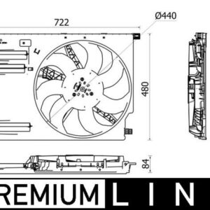 KOMPLE FAN 600 W 12 V BMW F45 F48 F39 MINI F60 PREMIUM LINE 17427646410