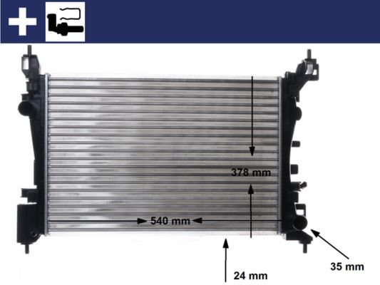 MOTOR SU RADYATÖRÜ OPEL CORSA D-CORSA E 1.2-1.4 A12XER A12XEL B12XEL A14XER B14XER 11 540x378x23 1300312-1300339-13249566-13399870