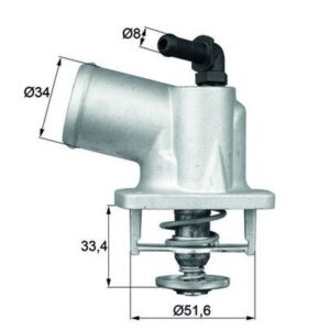 TERMOSTAT KOMPLE ASTRA G-CORSA C-VECTRA B-C-MERIVA-ZAFIRA-1.4-1.6-1.4 16V-1.6 16V 92C
