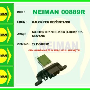KALORİFER REZİNSTANSI MASTER III 2.5DCI-KNG III-DOKKER-MOVANO