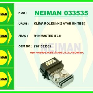 KLİMA ROLESİ HIZ AYAR ÜNİTESİ R19-MASTER II 2.8
