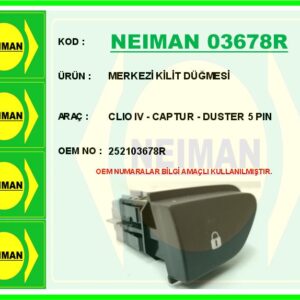 MERKEZİ KİLİT DÜĞMESİ CLIO IV - CAPTUR - DUSTER 5 PIN
