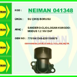 SU ÇIKIŞ BORUSU SANDERO-CLIO-LOGAN-KANGOO-MODUS 1.2 16V D4F