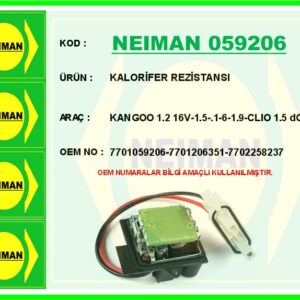 KALORİFER REZİSTANSI KANGOO 1.2 16V-1.5-.1-6-1.9-CLIO 1.5 dCi