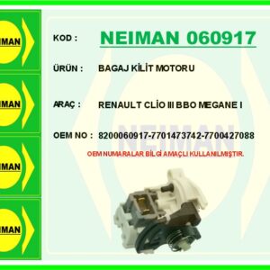 BAGAJ KİLİT MOTORU RENAULT CLİO III BBO MEGANE I