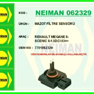 MAZOT FİLTRE SENSÖRÜ RENAULT MEGANE II-SCENIC II-1.5DCI 03