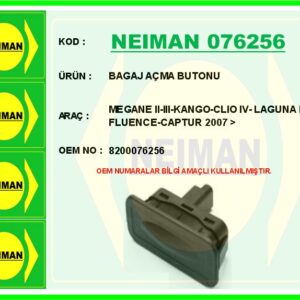 BAGAJ AÇMA BUTONU RENAULT MEGANE II 02 08 CLIO IV 12  LAGUNA III 07 14 FLUENCE 09  CAPTUR I 13  CLIO III 05 12 MEGANE III 09