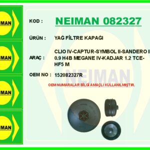 YAĞ FİLTRE KAPAĞI RENAULT CLIO IV-CAPTUR-SYMBOL II-SANDERO II 0.9 H4B MEGANE IV-KADJAR 1.2 TCE-HF5 M