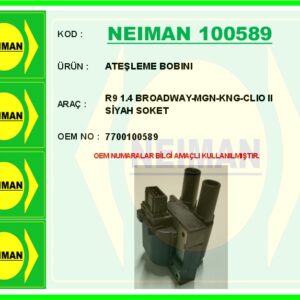ATEŞLEME BOBINI R9 1.4 BROADWAY-MGN-KNG-CLIO II SİYAH SOKET