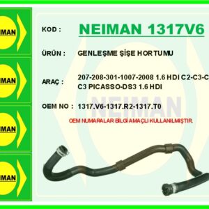 GENLEŞME ŞİŞE HORTUMU 207-208-301-1007-2008 1.6 HDI C2-C3-C3 II-C3 PICASSO-DS3 1.6 HDI