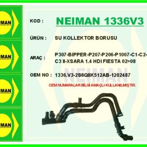SU KOLLEKTOR BORUSU P307-BIPPER-P207-P206-P1007-C1-C2-C3-C3 II-XSARA 1.4 HDI FIESTA 02 08