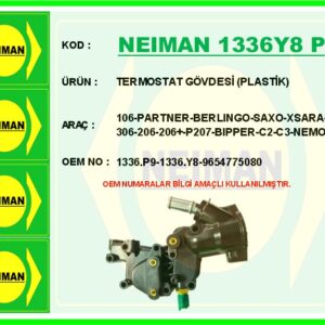 TERMOSTAT GÖVDESİ PLASTİK 106-PARTNER-BERLINGO-SAXO-XSARA-306-206-206 -P207-BIPPER-C2-C3-NEMO