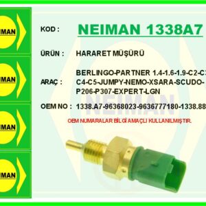 HARARET MÜŞÜRÜ BERLINGO-PARTNER 1.4-1.6-1.9-C2-C3-C4-C5-JUMPY-NEMO-XSARA-SCUDO-P206-P307-EXPERT-LGN