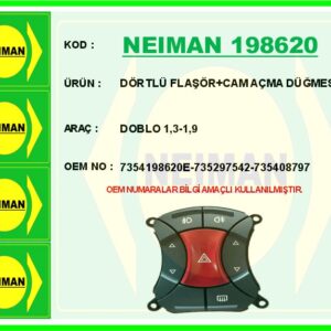 DÖRTLÜ FLAŞÖR CAM AÇMA DÜĞMESİ FIAT DOBLO 01