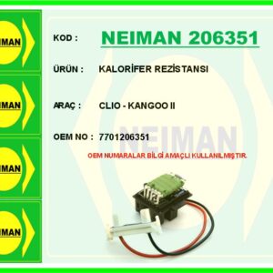 KALORİFER REZİSTANSI CLIO - KANGOO II