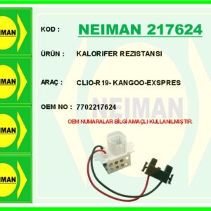 KALORIFER REZISTANSI CLIO-R19- KANGOO-EXSPRES