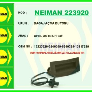 BAGAJ KAPAK AÇMA BUTONU SWİCİ OPEL ASTRA H 04