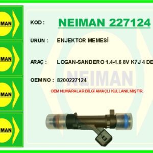 ENJEKTÖR MEMESİ RENAULT CLIO SYMBOL 02  DACIA LOGAN 06  SANDERO 08  1.4-1.6-8 VALF K7J
