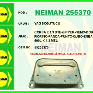 YAĞ SOĞUTUCU FIAT EGEA 16  500L 12  DOBLO 15  FIORINO 16  ALFA ROMEO MİTO 09 18 1.3D MTJ EURO 6