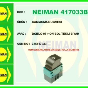 CAM ACMA DUGMESI DOBLO 05   ON SOL TEKLI SIYAH