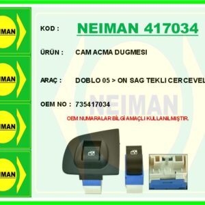 CAM ACMA DUGMESI DOBLO 05   ON SAG TEKLI CERCEVELI