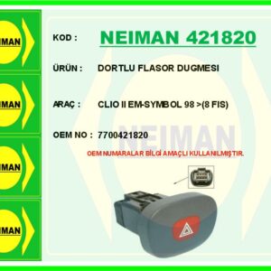 DORTLU FLASOR DUGMESI CLIO II EM-SYMBOL 98   8 FIS