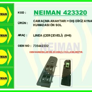 CAM AÇMA ANAHTARI DIŞ DİKİZ AYNA KUMADASI ÖN SOL LINEA ÇERÇEVELİ 8 8