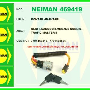 KONTAK ANAHTARI CLIO II-KANGOO II-MEGANE SCENIC-TRAFIC-MASTER II