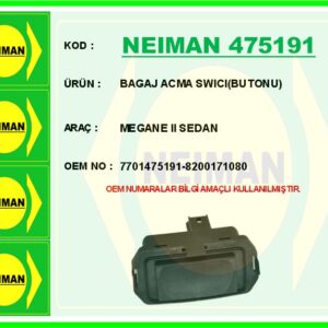 BAGAJ ACMA SWICI BUTONU MEGANE II SEDAN
