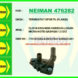 TERMOSTAT SPORTU FLANŞI CLIO III-KNG-MGN II-MODUS-LOGAN-MICRA-NOTE-QASHQAI 1.5 DCİ