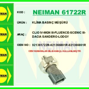 KLİMA BASINÇ MÜŞÜRÜ CLIO IV-MGN III-FLUENCE-SCENIC III-DACIA SANDERO-LODGY