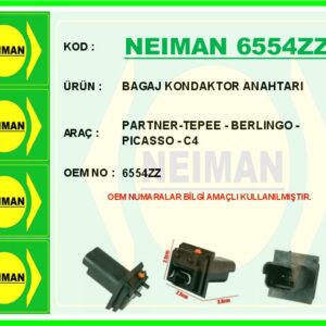 BAGAJ KİLİT KONDAKTÖRÜ SWİCİ PEUGEOT PARTNER 08  CITROEN BERLINGO 08  C4-C4 PICASSO 06