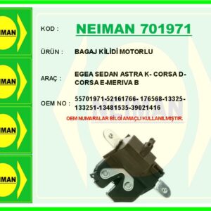 BAGAJ KİLİDİ MOTORLU EGEA SEDAN ASTRA K- CORSA D- CORSA E-MERIVA B
