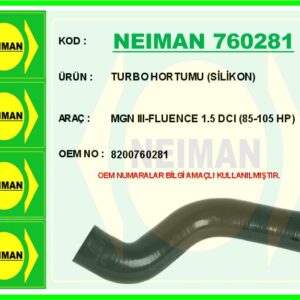 TURBO HORTUMU METAL BORU HARİÇ RENAULT MEGANE III 09  FLUENCE 09  1.5 DCI 85-105 HP