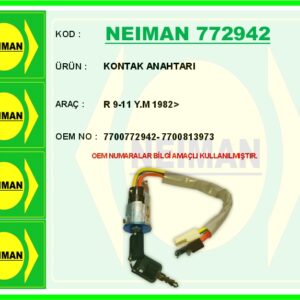 KONTAK ANAHTARI KİLİTLİ RENAULT R9-R11 YENİ MODEL