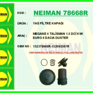 YAG FILTRE KAPAGI RENAULT CLIO V DUSTER II KANGOO IV LODGY SYMBOL II MEGANE IV TRAFIC III 1.5dCi K9K 2.0dCi M9R EURO 6